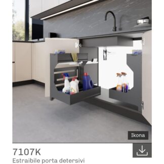 CESTELLO PORTA DETERSIVI 7107K IKONA ARDESIA