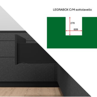 CASSETTO SOTTOLAVELLO H17,7 C GRIGIO ORIONE PROF.500